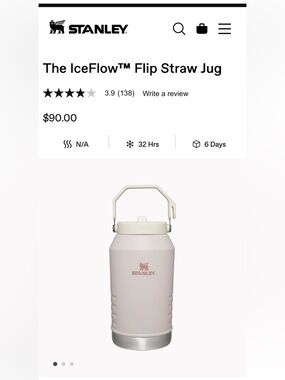 Stanley The IceFlow Flip Straw 2.0 Jug in the Hydrangea color and 96 oz size NEW